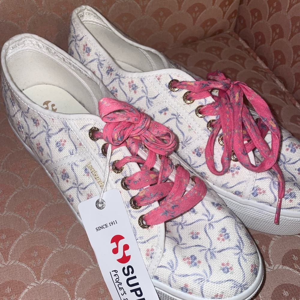 Loveshackfancy and superga sneakers with one inch platform